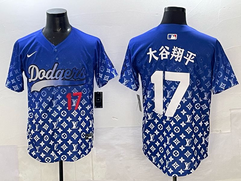 Men Los Angeles Dodgers #17 Ohtani Blue Nike 2025 MLB jersey 02